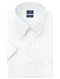 Yシャツ スリムフィット 日清紡アポロコット 半袖 ワイシャツ メンズ 夏 形態安定 白ドビーストライプ ボタンダウンシャツ 綿100% ホワイト チョーヤシャツ CHOYA SHIRT FACTORY(cfn660-201) 24FA