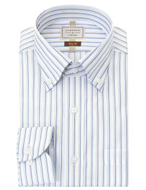 LORDSON Yシャツ 長袖 ワイシャツ メンズ ボタンダウン シャツ 形態安定 ブルー ストライプ スリムフィット 綿100% LORDSON by CHOYA(cod070-451)