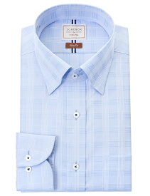 LORDSON Yシャツ 長袖 ワイシャツ メンズ スナップダウンシャツ 形態安定 ブルードビーチェック ブルー スリムフィット 綿100% LORDSON by CHOYA(cod082-250) 2406de