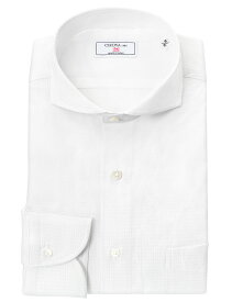 長袖 ワイシャツ メンズ カッターシャツ 綿100% 日本製Yシャツ CHOYA1886 白ドビー カッタウェイ ドレスシャツ(cvd200-200)