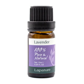 Lapature(ラパチュア) エッセンシャルオイル 10ml ラベンダー(Lavender・真正ラベンダー) 精油 アロマオイル アロマディフューザーにも最適 プレゼント 父の日