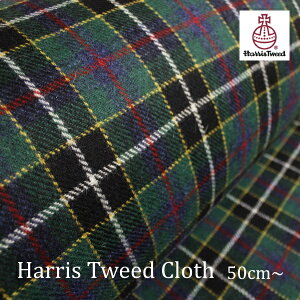 Harris Tweed�i�n���X�c�C�[�h�j���n �^Green × Black × Blue �`�F�b�N�b���n��150cm�b�J�b�g�̔��b�l�[�����x���t��