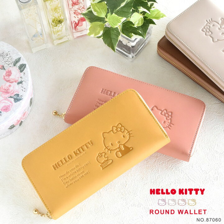 楽天市場】HELLOKITTY 長財布 レディース ラウンドファスナー 本革 革 