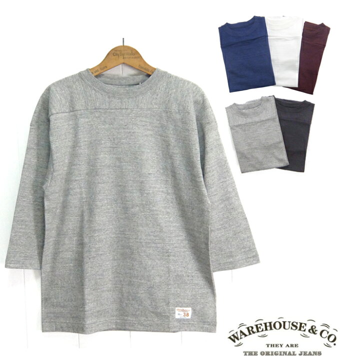 楽天市場】ウエアハウス WAREHOUSE [4063PLAIN]7分袖 フットボールT 