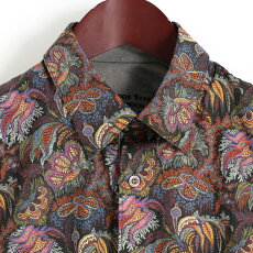 Gabicciガビッチ長袖シャツレトロMaddoxStreetLondon花柄ペイズリーリバティーアート2色メンズモッズファッション