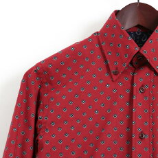 TootalVintageトゥータルヴィンテージボタンダウン長袖シャツタイルモチーフプリントメンズモッズファッションギフト