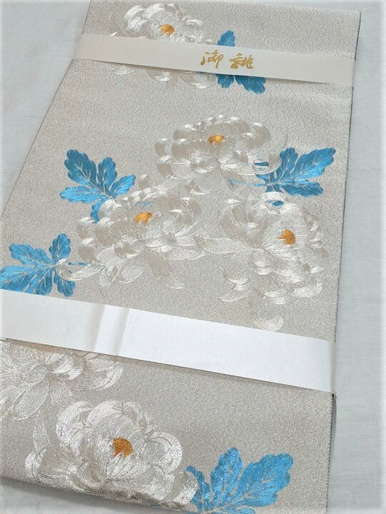 楽天市場】袋帯 藤林徳扇 綴れ織 両面 金銀駒刺繍 大菊模様 創業三百余 