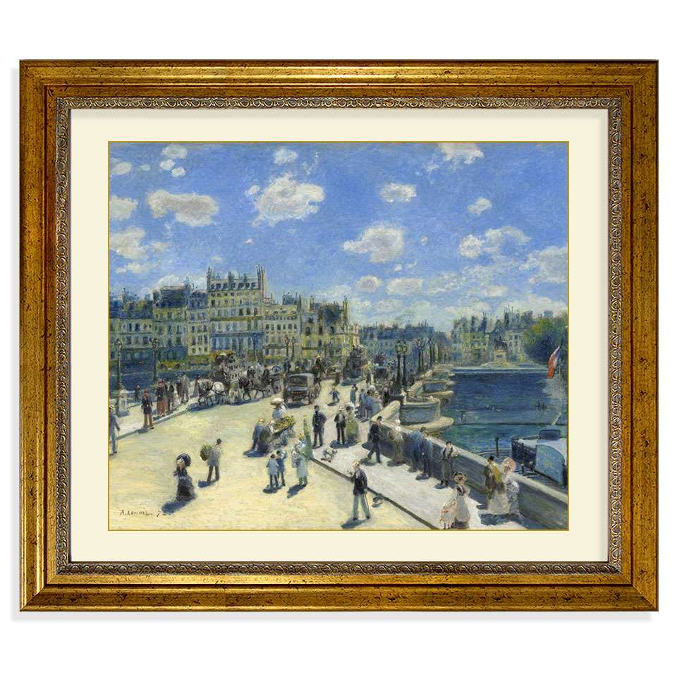 ルノワール「ポンヌフ、パリ」キャンバスにジクレー 複製画 額付き 絵画 洋画 印象派 フランスの画家 風景画  ワシントンナショナルギャラリー（アメリカ）所蔵 | やまとや画廊