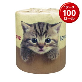 (1ロール×100) トイレットペーパー　やっぱり猫が好き