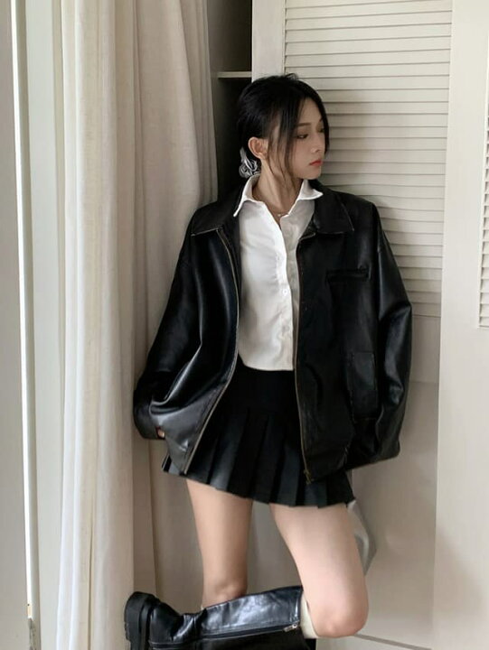 楽天市場】2colors/セットアップ可 フェイクレザージャケット ジップ 