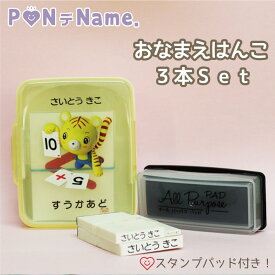 おなまえはんこ3本セット おなまえスタンプ 【ネコポス送料無料】名前スタンプ 速乾性油性インク付 PONデName プラスチックはんこ スタンプ 名前書き お名前ハンコ お名前スタンプ 入園 入学 プチギフト プレゼント 贈り物 プレママ