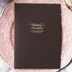 【10日20時〜P10倍+200円クーポン】 結婚式 招待状 手作りキット ブランシュ・プレミアム ブラウン 10名用 ウエディング 招待状 10冊入り 10名様分 結婚式招待状 手作り ペーパーアイテム 手作りキット テンプレート 手作りセット ココサブ