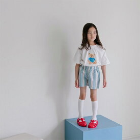 SALE・RRL・オックス 半ズボン ウエストゴム 3色 ブルー グリーン イエロー◎80cm・90cm・100cm・110cm・120cm・130cm・キッズ・女の子・男の子・シンプル・韓国子供服・cocostyle