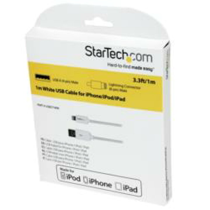 楽天市場】StarTech.com Lightning - USBケーブル 1m ホワイト Apple MFi認証(USBLT1MW) 目安在庫=○  : コンプモト 楽天市場店