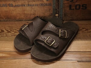 THE SANDALMAN x CONEY ISLAND DOUBLE BUCKLE SANDAL [BROWN LEATHER] / T_} Rj[AChʒ _uobNT_ [uEU[]