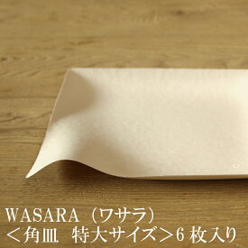 【あす楽】WASARA ワサラ 紙のお皿 角皿（特大）6枚セット (DM-015R) 陶器のような紙の食器 紙の器　紙皿　和漆器【正規品】　誕生日 おしゃれ 可愛い 使い捨て ペーパープレート