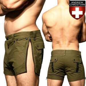 �V���[�g�p���c �n�[�t�p���c �A���J�W �~���^���[ �V���[�c �A���N�� Andrew Christian �A���h�����[�N���X�`���� Capsule Army Shorts �j���p(6757)