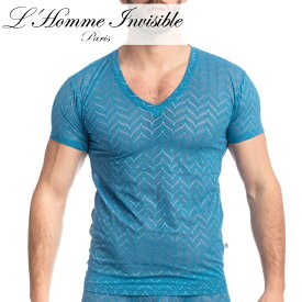 男性用 メンズTシャツ フランス高級下着 ルームウェア メンズ インナー アンダーシャツ L'Homme Invisible Celestial Dreams レース メッシュ Tシャツ(my73-cel-280)
