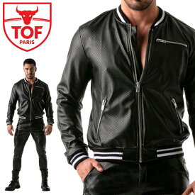 メンズ ライダースジャケット ライダース メンズ フェイクレザー レザー風　コーチジャケット アウター TOF Paris PILOT BOMBER (tf-v0002nb)