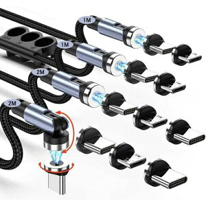 540°]3in1C[dpP[u }Olbg}[dP[u Micro USBAType-CACgjOΉ Ps[q Lp  LEDCgt iCґg For i0S Android USB Magnetic Charging Cable Cosmic3C