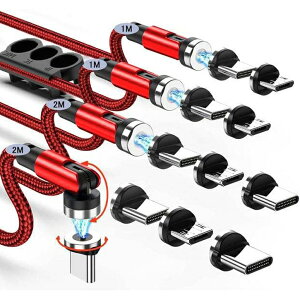 540°]3in1C[dpP[u }Olbg}[dP[u Micro USBAType-CACgjOΉ Ps[q Lp  LEDCgt iCґg For i0S Android USB Magnetic Charging Cable Cosmic3C