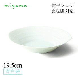 リーフボウル 19.5cm 4枚セット 蒼 sooo 青白磁 川昌製陶所 深山陶器 miyama（KSO102LB）おしゃれ 美濃焼 水色 電子レンジ可 食洗機可