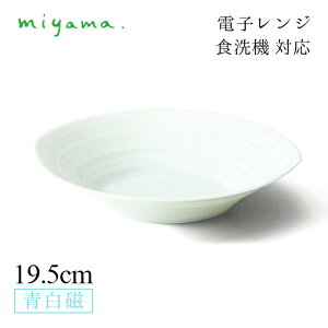 リーフボウル 19.5cm 4枚セット 蒼 sooo 青白磁 川昌製陶所 深山陶器 miyama(KSO102LB)おしゃれ 美濃焼 水色 電子レンジ可 食洗機可