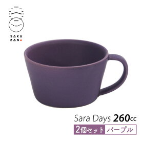 【スーパーSALE10％OFF】SAKUZAN 作山窯 スープカップ 2個セット 260cc Sara DAYS 美濃焼 選べるカラー 日本製 スープマグ マグカップ カラフル かわいい おしゃれ 洋食器 シンプル 新生活 カフェ マット ハンドメイド プレゼント 贈り物 ギフト