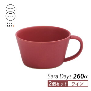 【お得なクーポン配布中!】SAKUZAN 作山窯 スープカップ 2個セット 260cc Sara DAYS 美濃焼 選べるカラー 日本製 スープマグ マグカップ カラフル かわいい おしゃれ 洋食器 シンプル 新生活 カフ