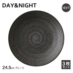 プレート 24.5cm 3枚セット 選べる2色 DAY&NIGHT (4A095-04・4A098-04)和風 洋風 シンプル