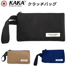 KAKA クラッチバッグ メンズ レディース バッグ 小さめ セカンドバッグ キャンバス クラッチ ストラップ付き シンプルデザイン