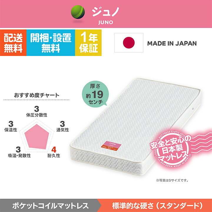 楽天市場】日本製 ポケットコイル マットレス シングル 厚さ19cm 