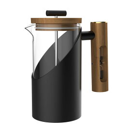 【送料無料】 フレンチプレス コーヒープレス ブラック ステンレス プランジャー 木製 砂時計 800ml コーヒー