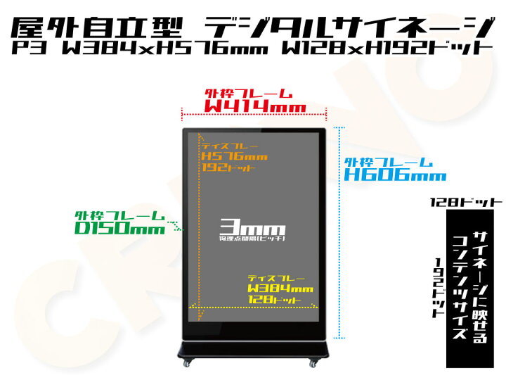 楽天市場】デジタルサイネージ LEDビジョン デジタル看板 自立型 LED 