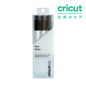 �y�������K�i�zCricut Joy�p �׎��y�� 0.4mm / 3�F�Z�b�g / �u���b�N / �u���E�� / �O���[ / Fine point Pens