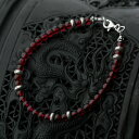 カレン 族 シルバー 深紅の輝き ガーネット ビーズ ブレスレット アンクレット シンプル メンズ レディース SV950