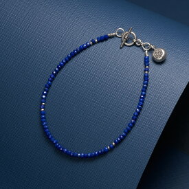 カレン 族 シルバー フェルメールを虜にした青 ラピスラズリ カッティング ビーズ ブレスレット アンクレット メンズ レディース 民族文様チャーム SV950