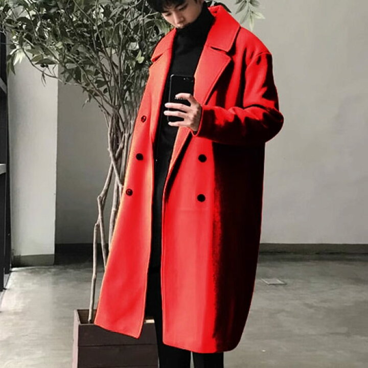 楽天市場】ロングコート メンズ モード系 コート メンズ レッドコート  