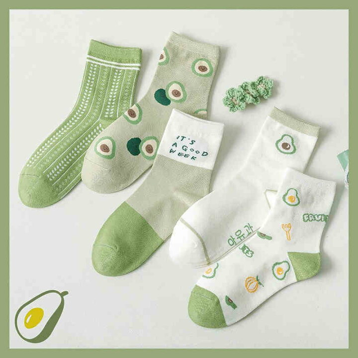 楽天市場 春夏 靴下 かわいい 靴下 アボカド 靴下 韓国 スタイルショート スニーカー スクール 学生 中学生 通学 スポーツ ストリート アウトドア 防臭 蒸れない 送料無料 Curios