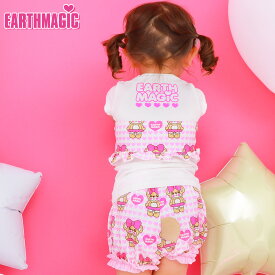 [2BUY10%OFFクーポン対象]【50%OFF】EARTHMAGIC BABY【正規取扱店】アースマジックベビー ハートいっぱいマフィー総柄しっぽ付きブルマ クマしっぽ ベビー服 ベビー 赤ちゃん 女児 女の子 乳児 出産祝い ベビーギフト 80～90cm