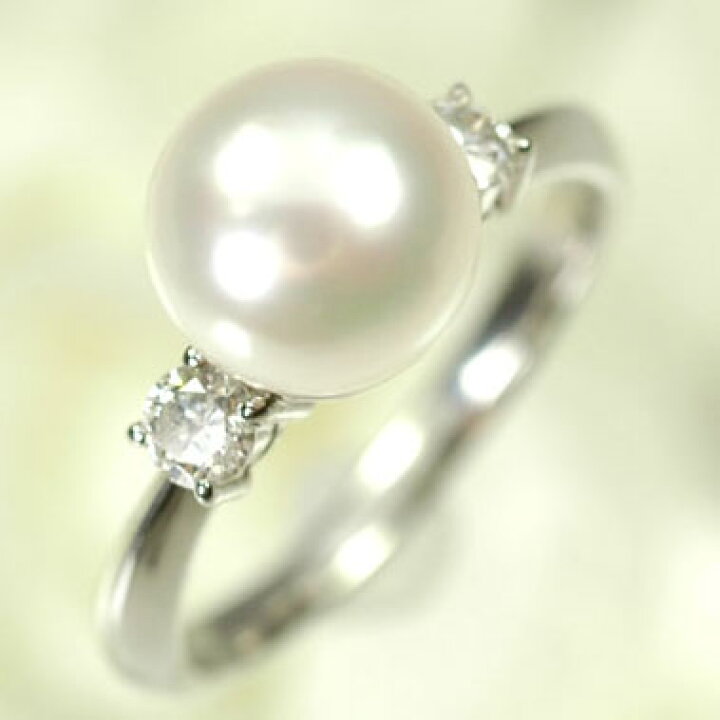 楽天市場】プラチナ・花珠パール（8mm珠・鑑別書付）・ダイヤ0.2ct 