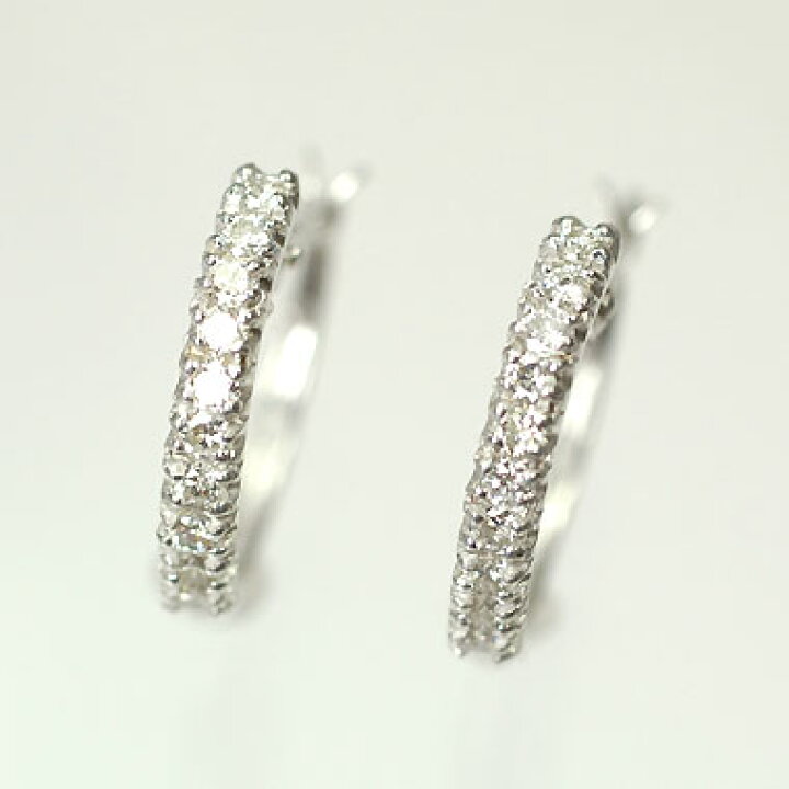 楽天市場】ダイヤモンド ピアス フープ 天然ダイヤ0.3ct×ホワイト 