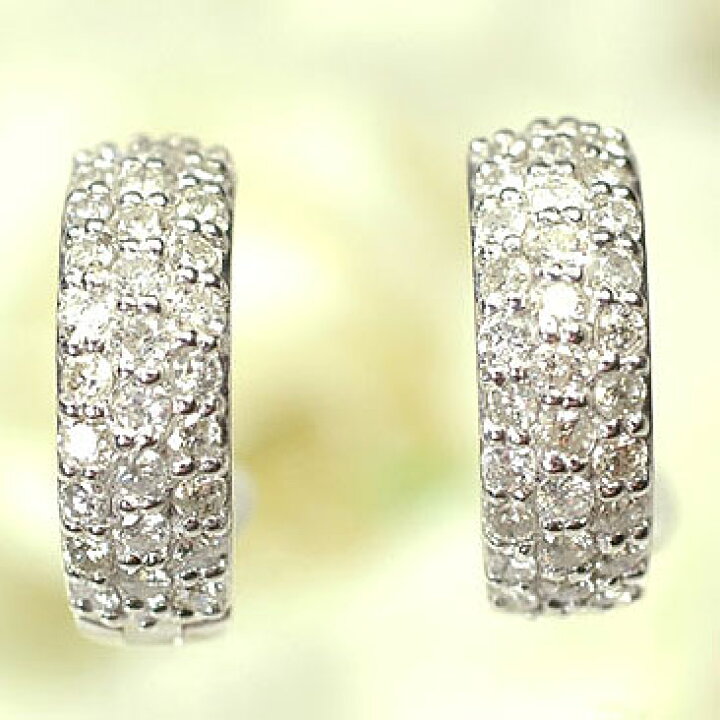 K18WG パヴェ ダイヤモンド ピアス 1.00CT（K18 ダイヤモンド1.0ct 
