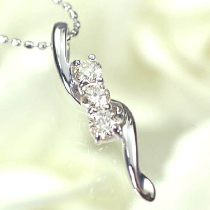 楽天市場】ダイヤモンド ネックレス K18WG・ダイヤモンド0.3ct スリー 