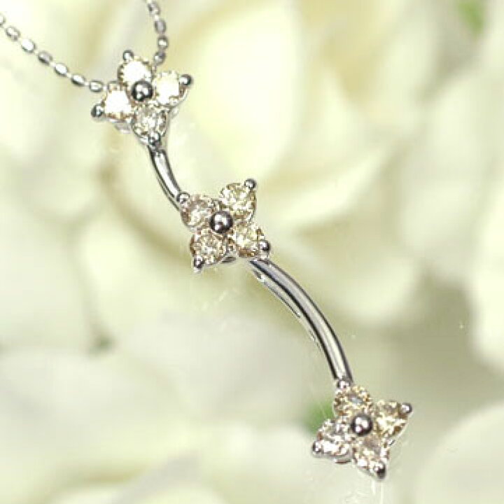 楽天市場】ダイヤモンド ネックレス K18WG・ブラウンダイヤ0.5ct 2WAY 