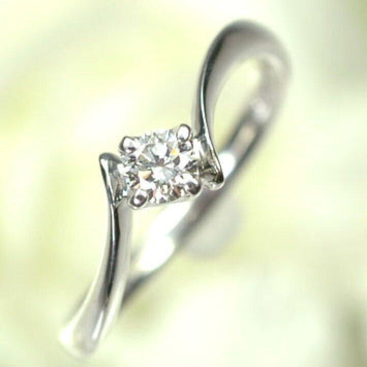 楽天市場】婚約指輪 ダイヤモンド リング K18WG・ダイヤモンド0.18ct 