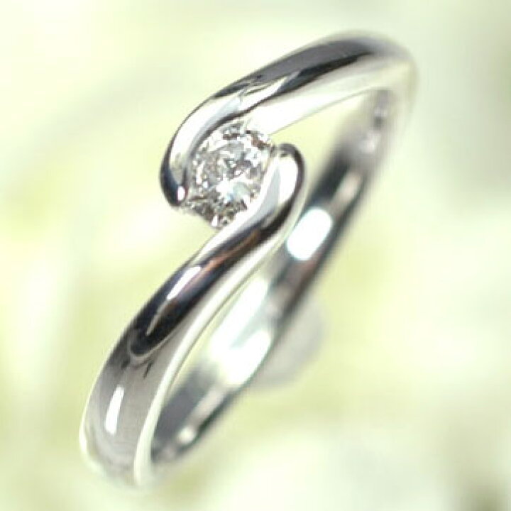 楽天市場】婚約指輪 ダイヤモンド リング K18WG・ダイヤモンド0.18ct  