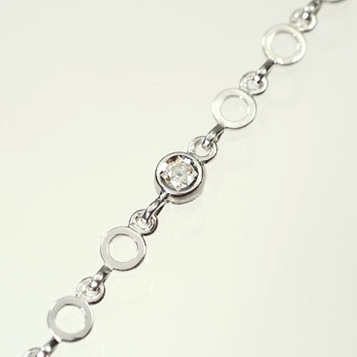 楽天市場】ダイヤモンド ブレスレット K18WG・ダイヤ0.2ct チェーン 