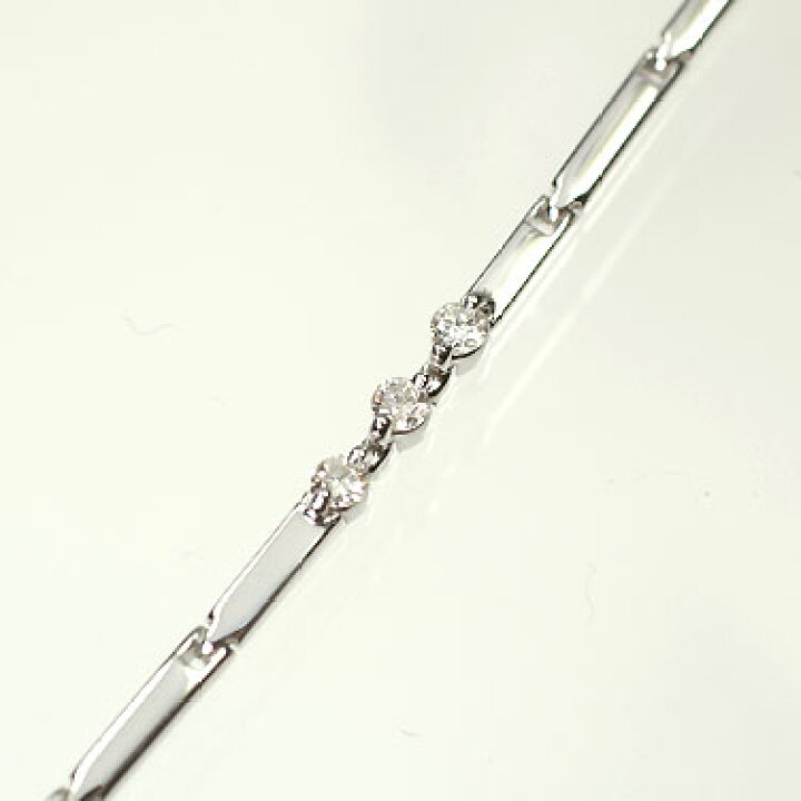 楽天市場】ダイヤモンド ブレスレット K18WG・ダイヤ0.35ct 3×3  