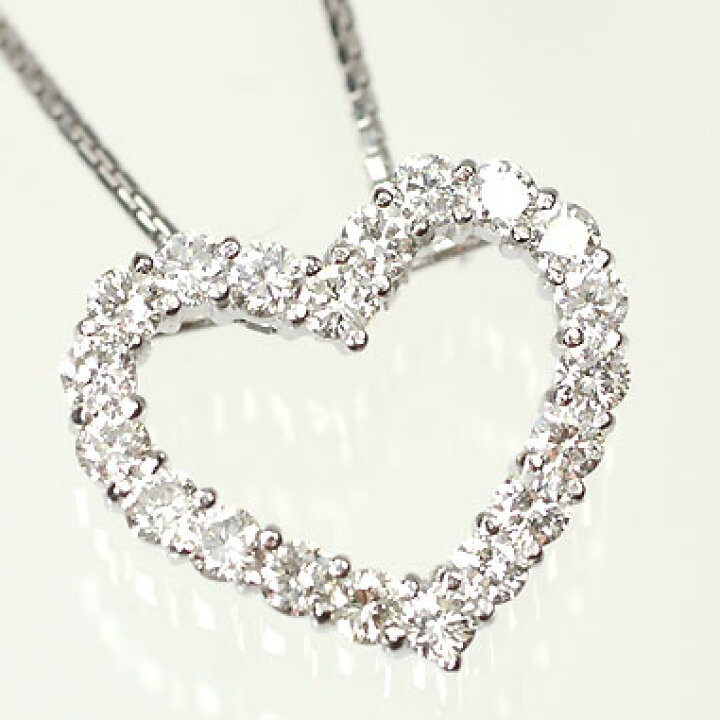 楽天市場】ダイヤモンド ネックレス K18WG・ダイヤ0.5ct オープン 